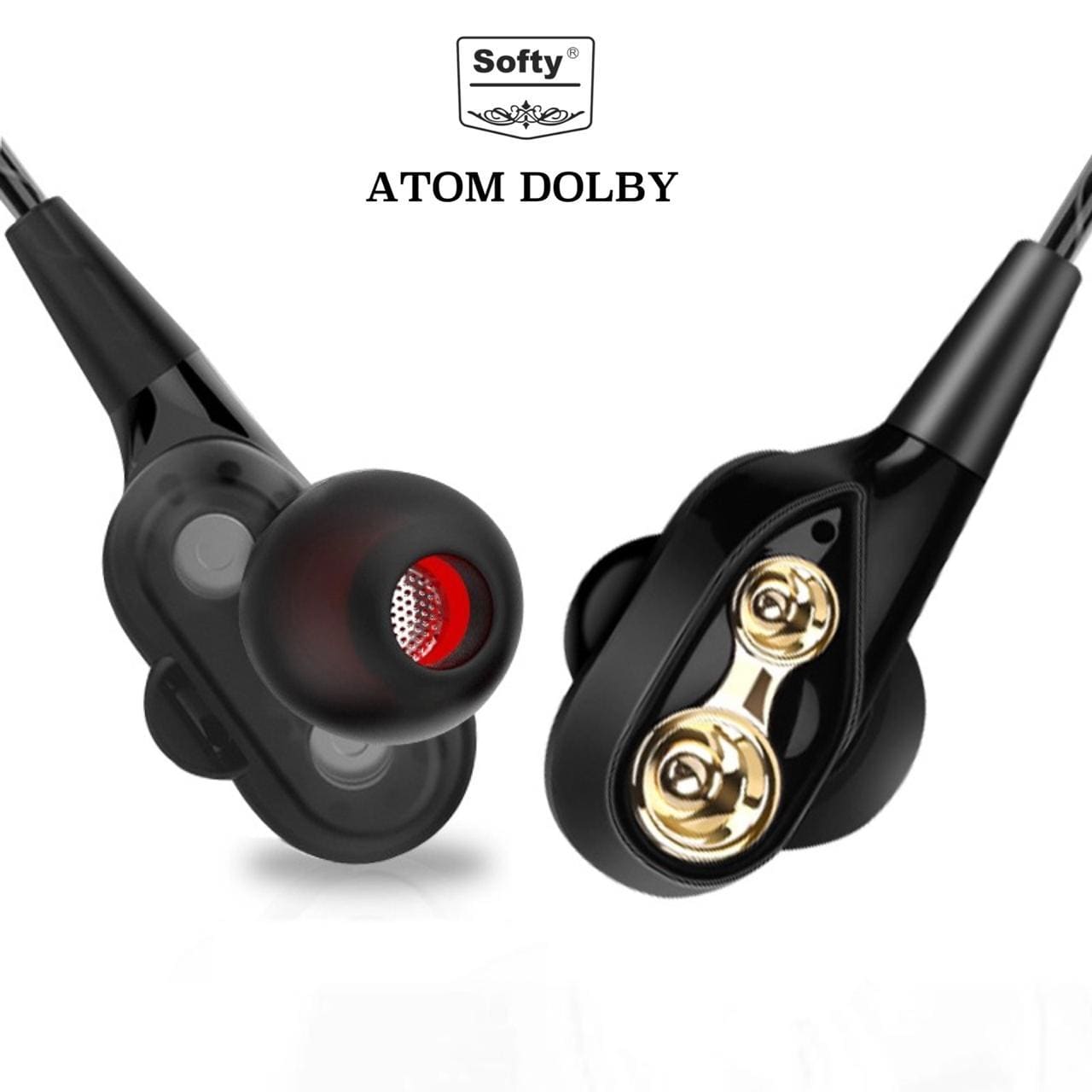 Softy premium quality EARPHONE WITH MIC Atom Dolby S8