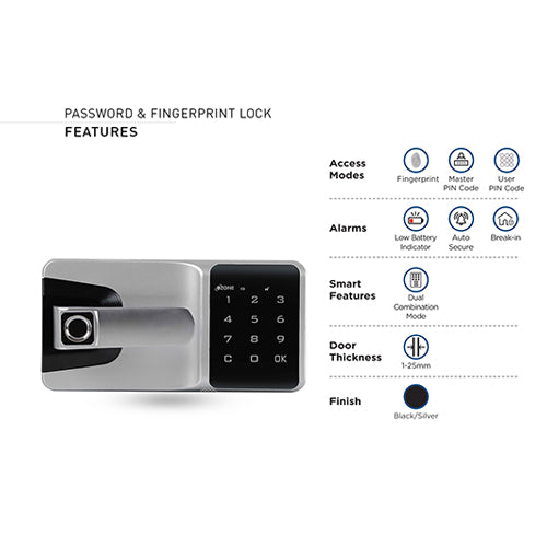 Ozone OZFL-501-PF Electronic Smart Furniture Lock (Black, Silver)-Internet Security-dealsplant