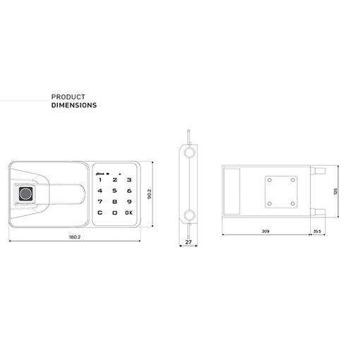 Ozone OZFL-501-PF Electronic Smart Furniture Lock (Black, Silver)-Internet Security-dealsplant