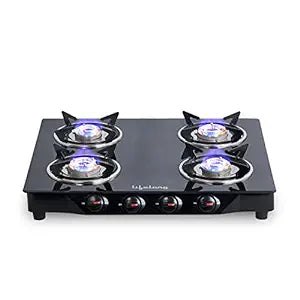 Lifelong Glass Top Gas Stove, 4 Burner Gas Stove-GAS STOVE-dealsplant