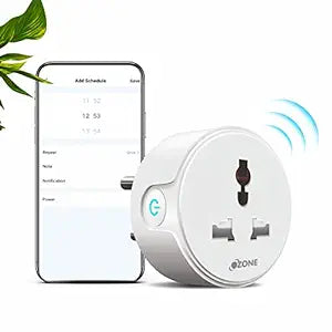 Ozone 10A Wi-Fi Smart Plug with Energy Monitoring Control Appliances from Your Smartphone Works with Alexa & Google Assistant Suitable for TVs, Electric Kettle, RO, Mobile, Chargers-Internet Security-dealsplant