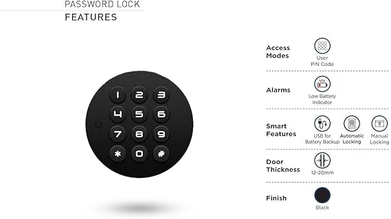 Ozone OZFL-55-SN Fingerprint Access Automatic Locking System Smart Digital Furniture Lock (Satin Nickel)-Internet Security-dealsplant