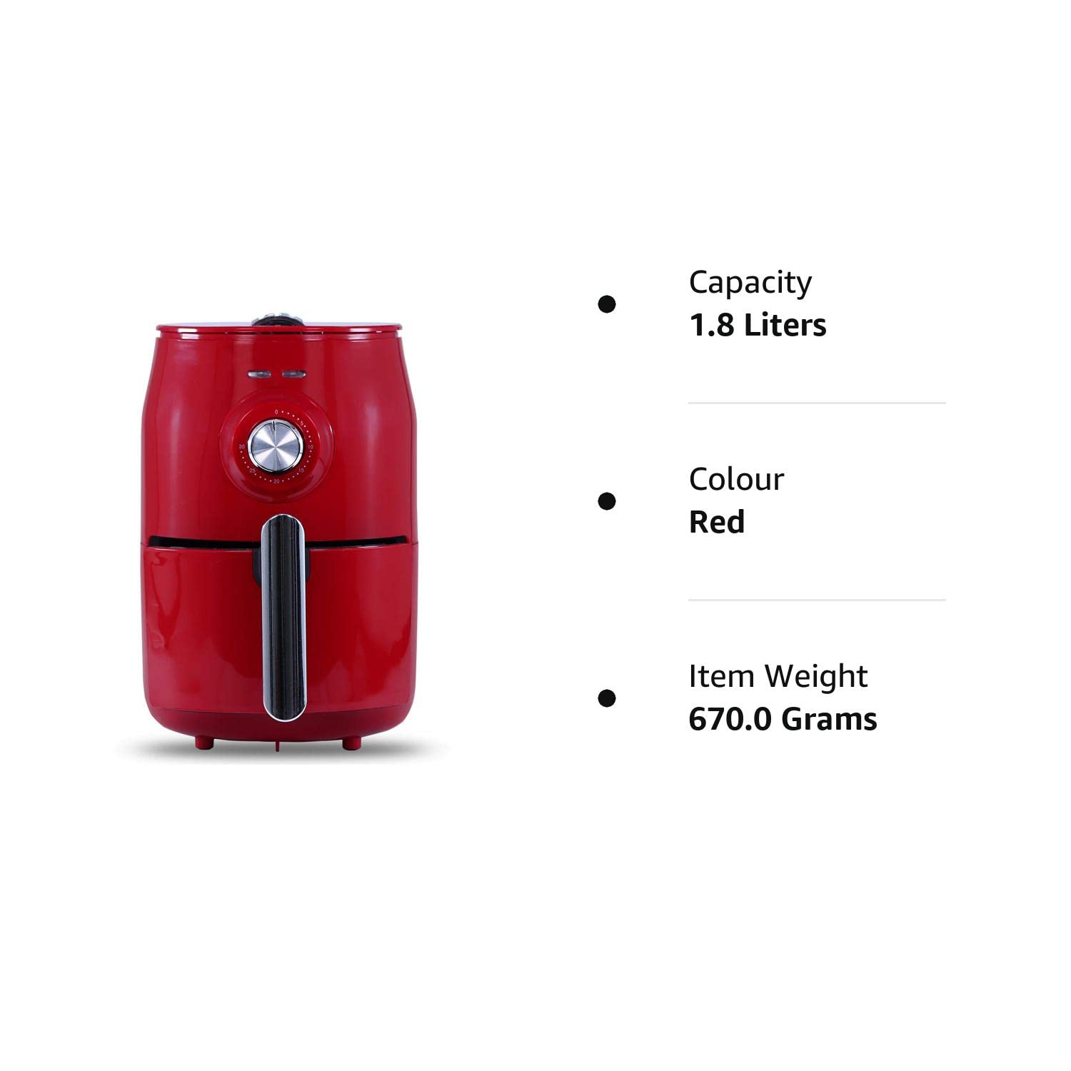 Wonderchef Crimson Edge Air Fryer for Home and Kitchen|1.8 Litres Non-stick Basket|Fry, Grill, Bake & Roast|Rapid Air Technology|Timer & Temperature Control|1000 Wattage|Red |2 Year Warranty-Home & Kitchen Accessories-dealsplant