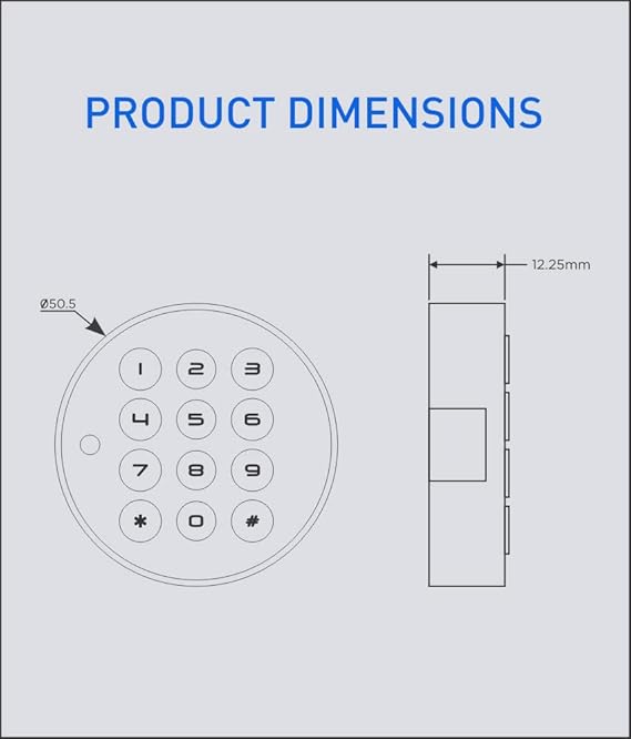 Ozone OZFL-88-P Black Digital Password Furniture Lock-Internet Security-dealsplant