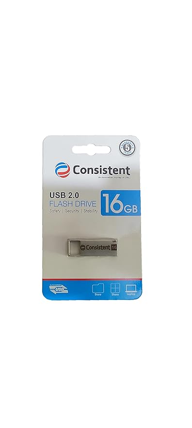 Consistent 16 Gb Pen drive USB 2.0 Flash Drive (Grey) 5Year Warranty (CTP10016)-PENDRIVE-dealsplant