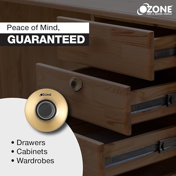 Ozone OZFL-55-F Fingerprint Access Automatic Locking System Smart Digital Furniture Lock (Antique Bronze)-Internet Security-dealsplant