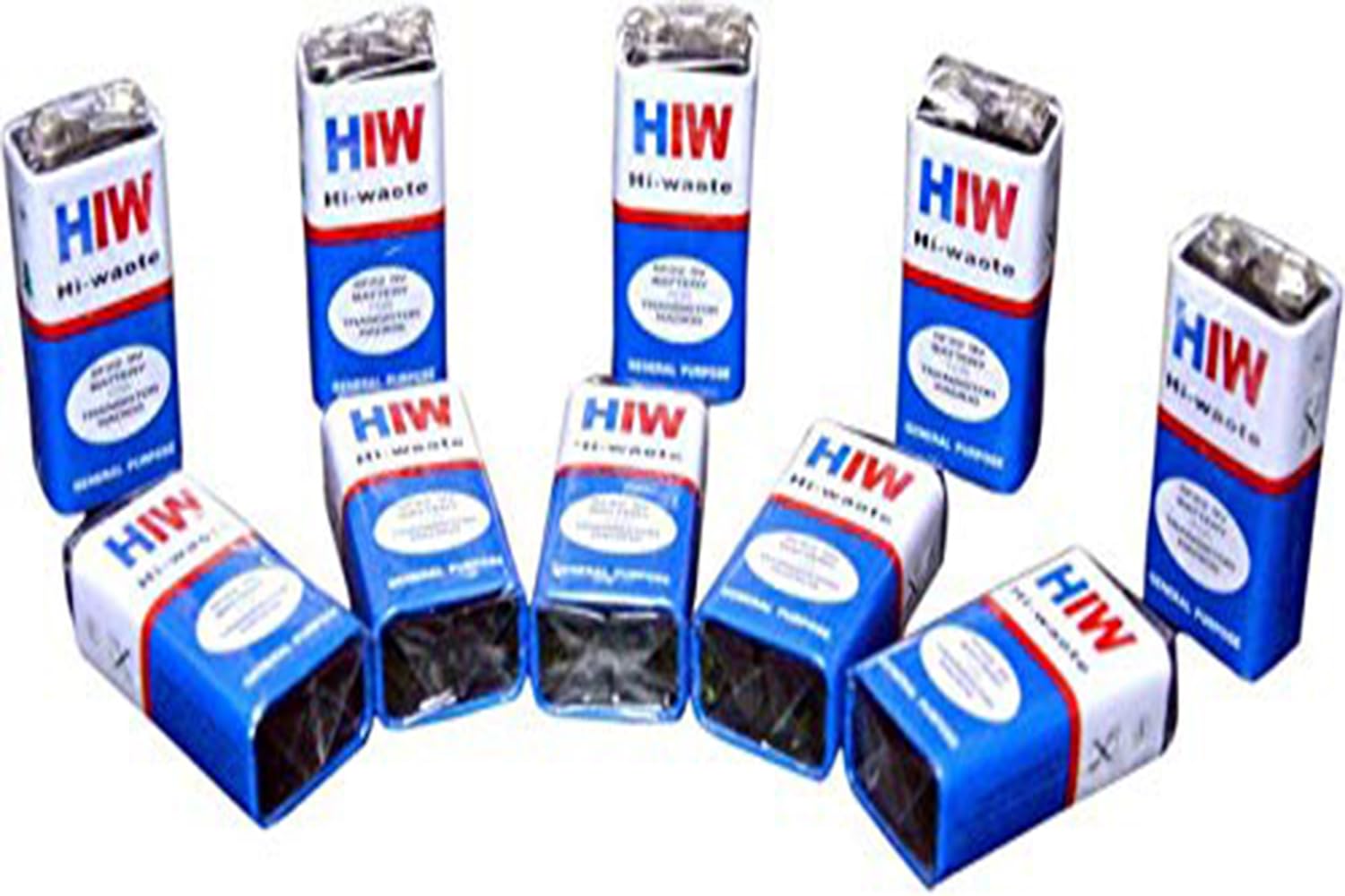 HI-WATT HW 9V BATTERY CELL for science projects (Set Of 10 pcs)-General Purpose Batteries-dealsplant