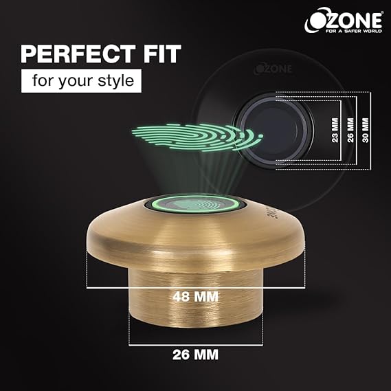 Ozone OZFL-55-F Fingerprint Access Automatic Locking System Smart Digital Furniture Lock (Antique Bronze)-Internet Security-dealsplant