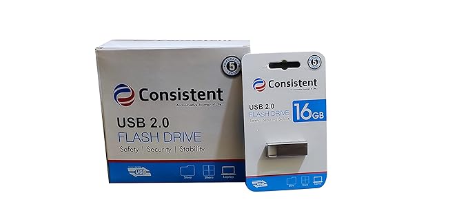 Consistent 16 Gb Pen drive USB 2.0 Flash Drive (Grey) 5Year Warranty (CTP10016)-PENDRIVE-dealsplant