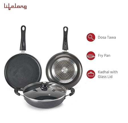 Lifelong Popular Non-Stick Cookware Set, 3-Pieces-dinning-dealsplant