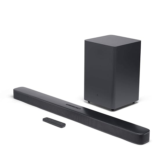 JBL Bar 2.1 Deep Bass, Dolby Digital Soundbar with Wireless Subwoofer for Extra Deep Bass, 2.1 Channel Home Theatre with Remote-Speaker-dealsplant