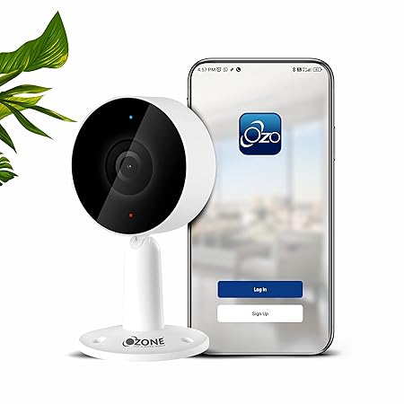 Ozone 2MP Smart Wifi CCTV Camera 360° & Full HD Home Security Color Vision Day-Night 2 Way Audio Talk Motion Detection SD Card Support Up to 128GB Smartphone Access with Alexa & Google Nest-Internet Security-dealsplant