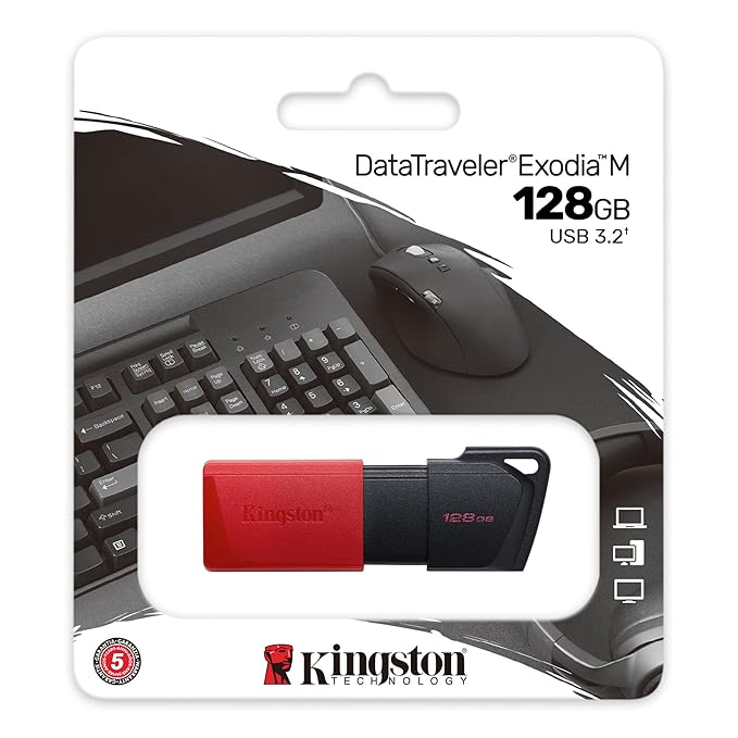 Kingston DataTraveler Exodia M 128GB USB-A Flash Drive USB 3.2 Gen 1 DTXM/128GBIN-PENDRIVE-dealsplant