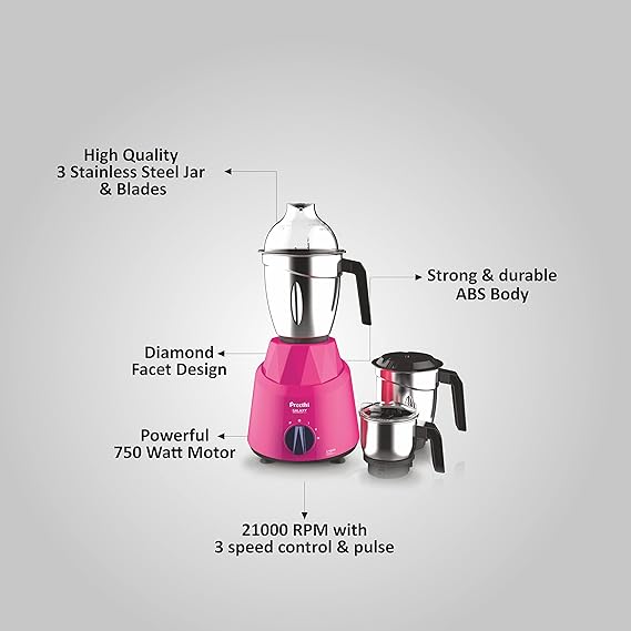 Preethi Galaxy Mixer Grinder 750 Watt 3Jars - MG - 225-Mixer Grinder-dealsplant