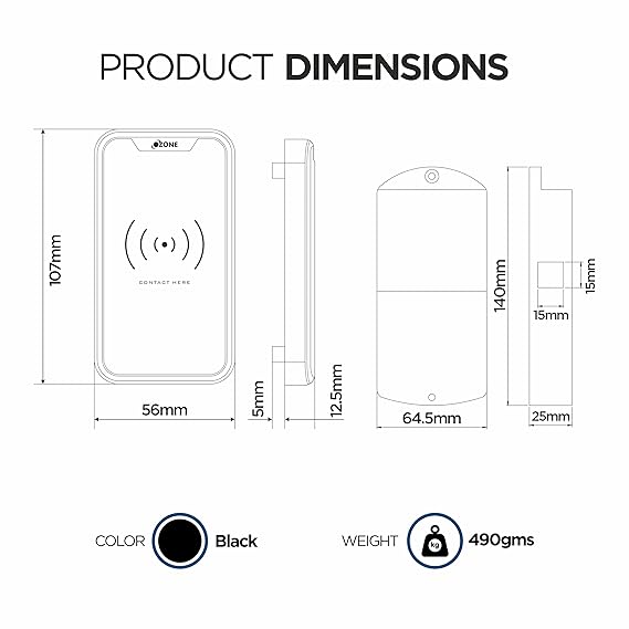 Ozone Electronic Digital Mobile App Fingerprint Password RFID Card Furniture Lock (Black) (RFID)-Internet Security-dealsplant