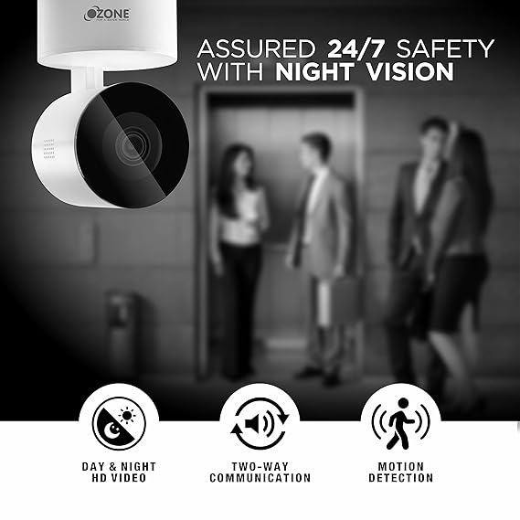 Ozone OZ- Life-PC-01 Smart PTZ Indoor 2 MP Wi-Fi Camera Full HD Camera with 360° Motion Detection Cloud & Sd Card Support upto 128 GB| 2 ways Audio Talk Smart Access with Alexa & Google-Internet Security-dealsplant