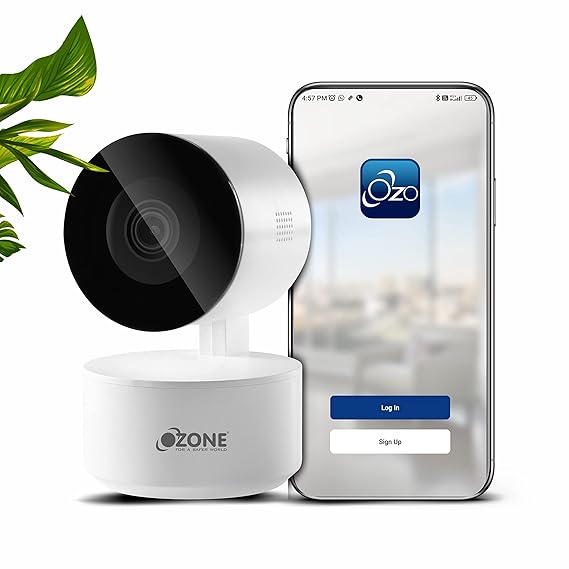 Ozone OZ- Life-PC-01 Smart PTZ Indoor 2 MP Wi-Fi Camera Full HD Camera with 360° Motion Detection Cloud & Sd Card Support upto 128 GB| 2 ways Audio Talk Smart Access with Alexa & Google-Internet Security-dealsplant