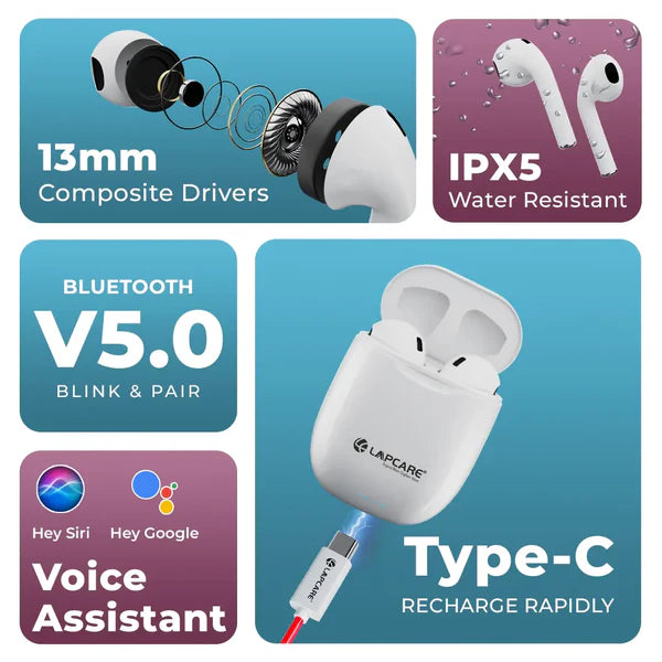 Lapcare COZY BUDS TWS Earbuds With 13MM Dynamic drivers (LBTB-216)-External Hard Disk-dealsplant