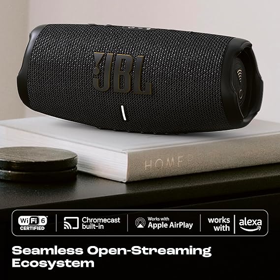 JBL Charge 5 Wi-Fi, Wireless Portable Bluetooth Speaker, Original Pro Sound, 20 Hours Playtime, Deep Bass, Built-in Powerbank, Wi-Fi with AirPlay, IP67 Water & Dustproof, One App-Bluetooth Speakers-dealsplant