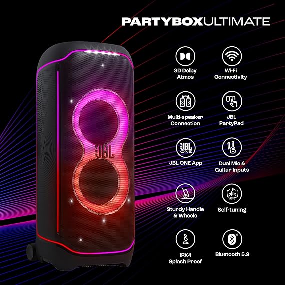 JBL Partybox Ultimate, Dynamic Lightshow, Party Pad, Wi-Fi & Bluetooth Connectivity-Speaker-dealsplant