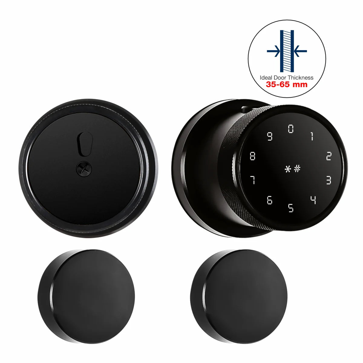 Ozone Oracle Smart Lock with black Plate with 5-way access | Door Thickness: 35-65 mm-Internet Security-dealsplant