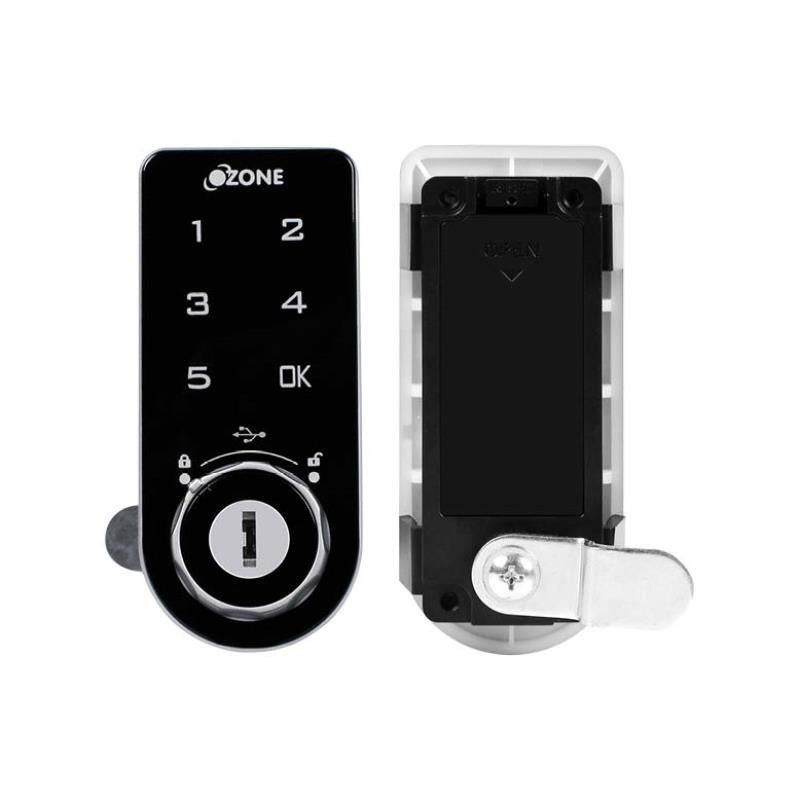 Ozone Rectangular and Handy, Fingerprint and Key Access, Manual Locking System, Smart Furniture Lock (Black) (Password & Key (Verticall))-Internet Security-dealsplant