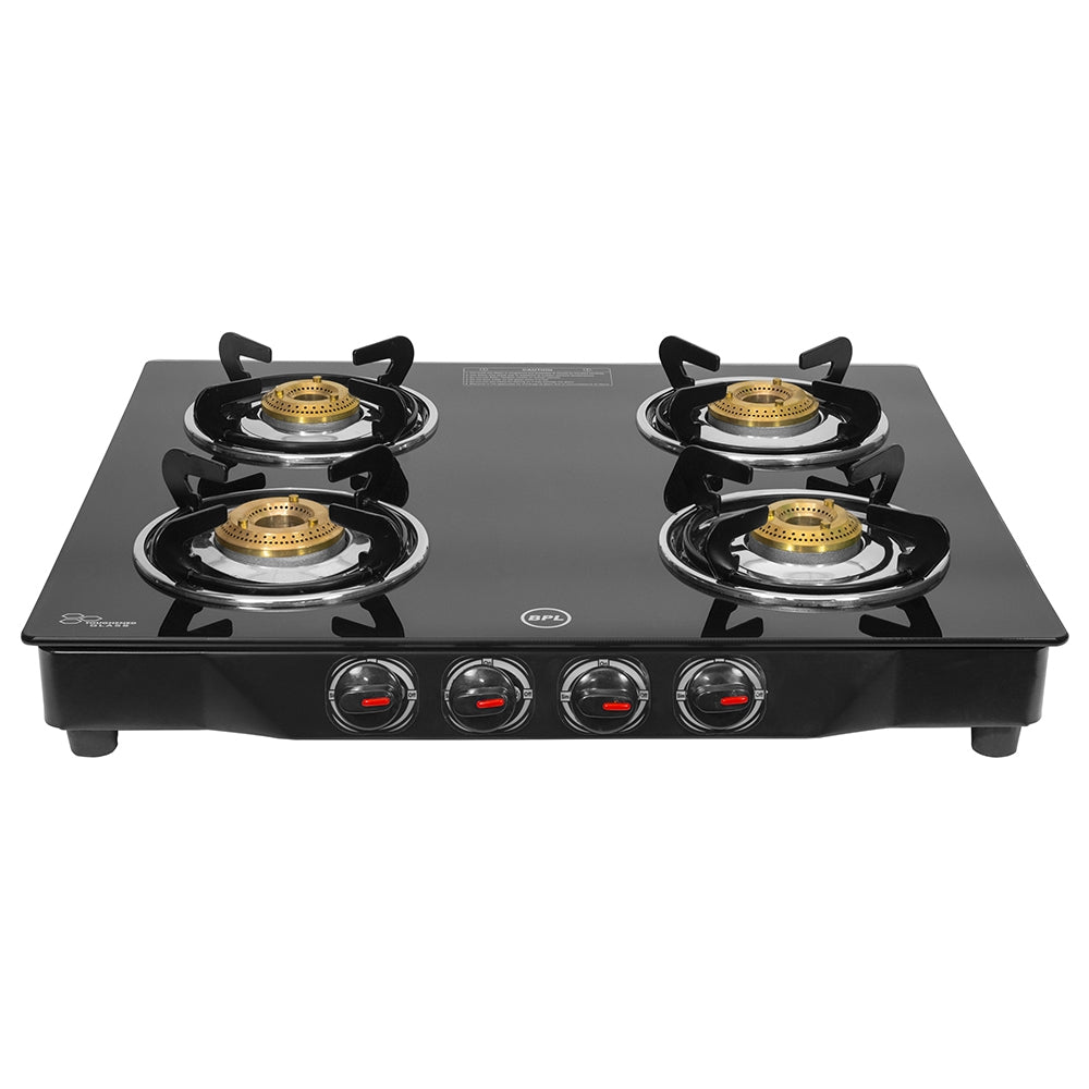 BPL Glass Top 4-Burner Gas Stove with Toughened Glass Top (5-YEARS Warranty)-GAS STOVE-dealsplant