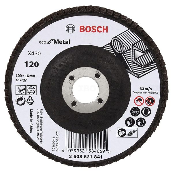 Bosch 2608621841 100mm 120 Grit Flap Disc pack of 10-Grit Flap Disc-dealsplant