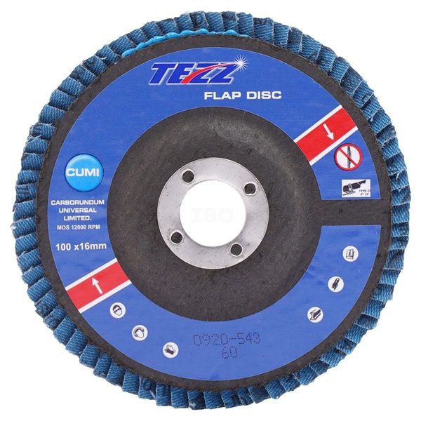 Cumi Tezz 100x16mm 80 Grit Alo Resin Flap Disc pack of 10-Grit Alo Resin Flap Disc-dealsplant