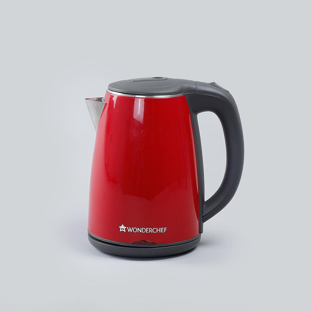 Wonderchef Crimson Edge Electric Kettle 1500W| Stainless Steel body with Auto-shut Off | 2-level Safety | Cool-touch | 1.2 Litres capacity | 2 Years Warranty | Red-Home & Kitchen Accessories-dealsplant