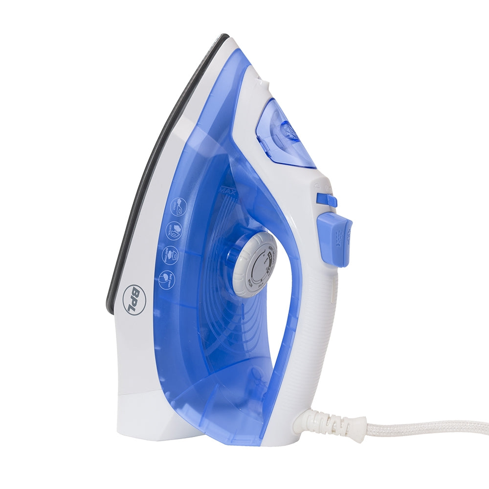 BPL BSIG00212 1200W Steam Iron with Anti-Drip, Anti Calcium, Spray and Steam Burst Function, Self Cleaning, 280ml Water Tank, 5 Years Warranty, Blue & White-dry iron-dealsplant