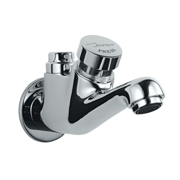 Jaquar Pressmatic Taps Bib Cock Auto Closing System with Built-in Control Cock With Wall Flange Chrome PRS-043-Bib Cock-dealsplant