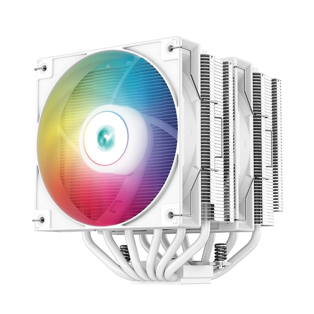 Deepcool Gammaxx AG620 WH ARGB Dual Tower CPU Air Cooler (White) Intel LGA2066/2011-v3/2011/1700/1200/1151/1150/1155, AMD AM5/AM4-CPU Air Cooler-dealsplant