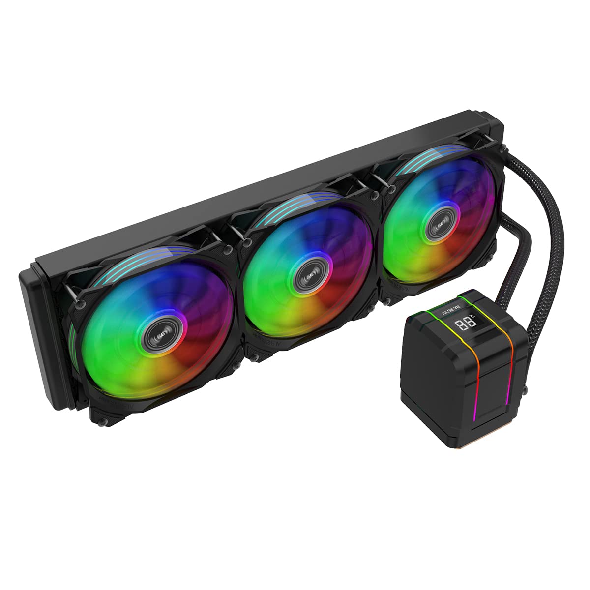 Alseye M360 PLUS ARGB CPU Liquid Cooler (Black) Intel LGA1700/115X/1200/1366/2011/2066. AMD FM1/FM2/AM2/AM2+/AM3/AM3+/AM4.-CPU Liquid Cooler-dealsplant