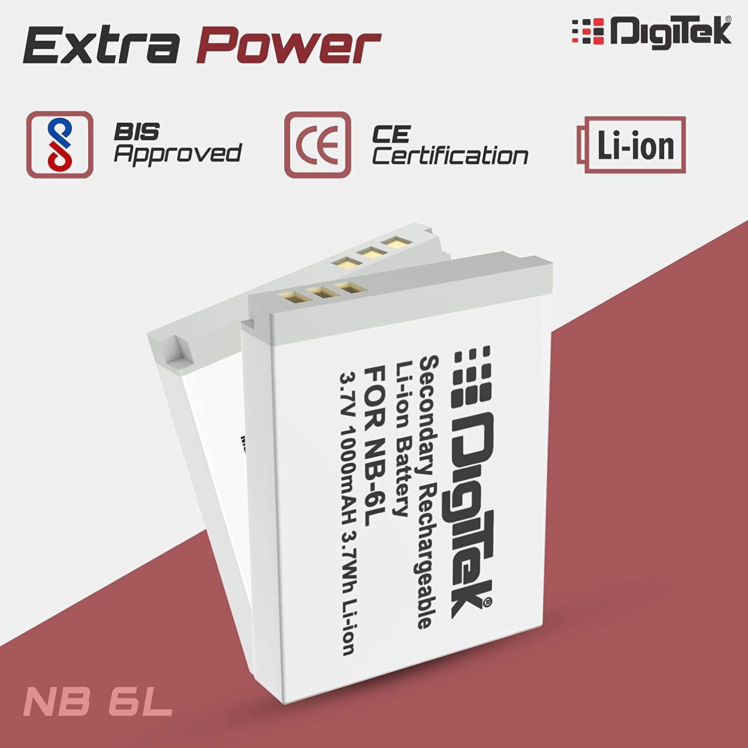 DIGITEK® NB-11L Lithium-ion Rechargeable Battery for DSLR Camera, Compatibility - IXUS 125HS, 240HS, Powershot A1200, A2200, A2300, A2400, A3200, A3300 is, A3400 is (NB-11L) (6 month warranty)-Camera Battery Chargers-dealsplant