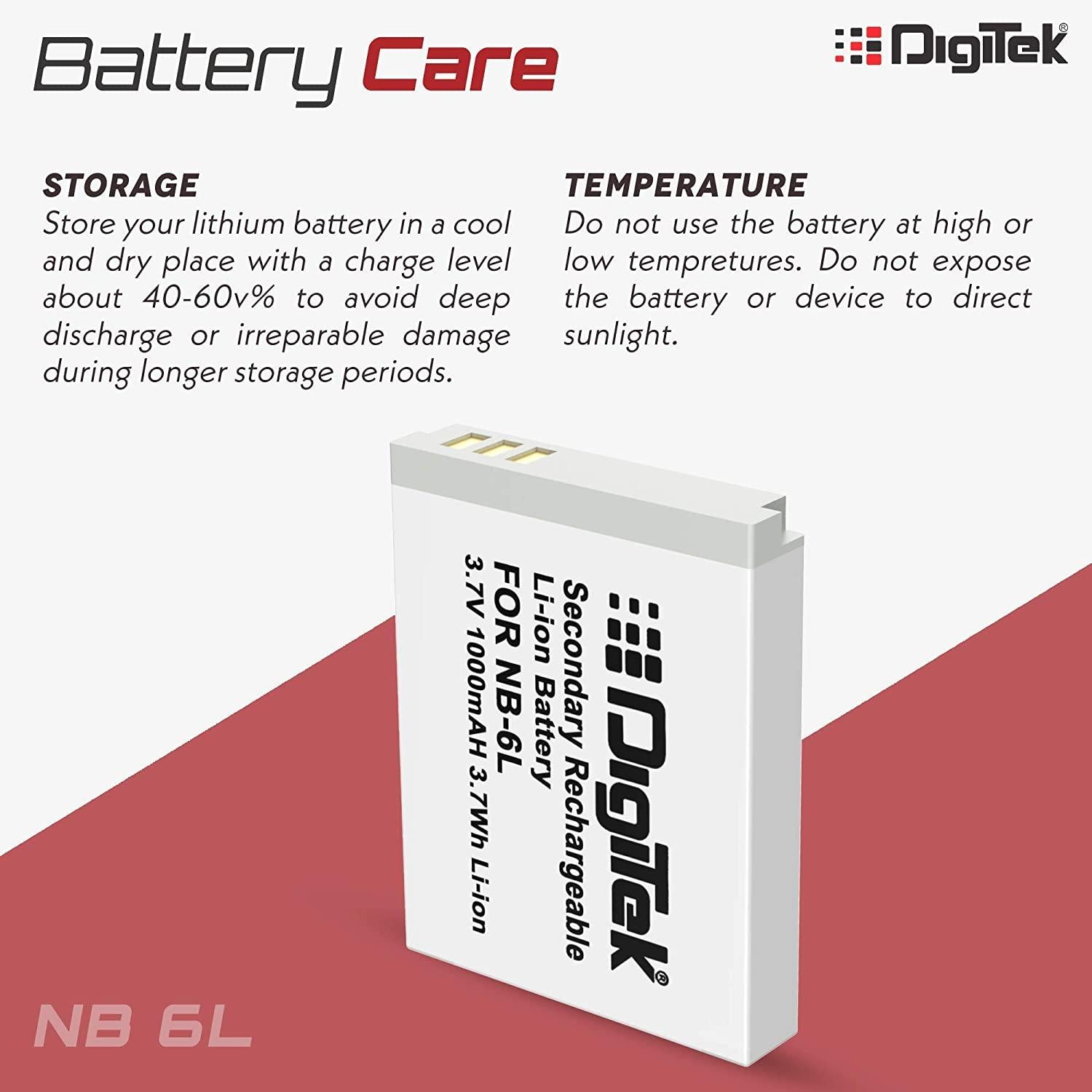 DIGITEK® (LP E8) Lithium-ion Rechargeable Battery for DSLR Camera, Compatibility - Power EOS 55D, 600D, D650, 700D, EOS KISSX4, EOS Rebel T2i, T3i, T4i & T5i (6 month warranty)-Camera Batteries-dealsplant