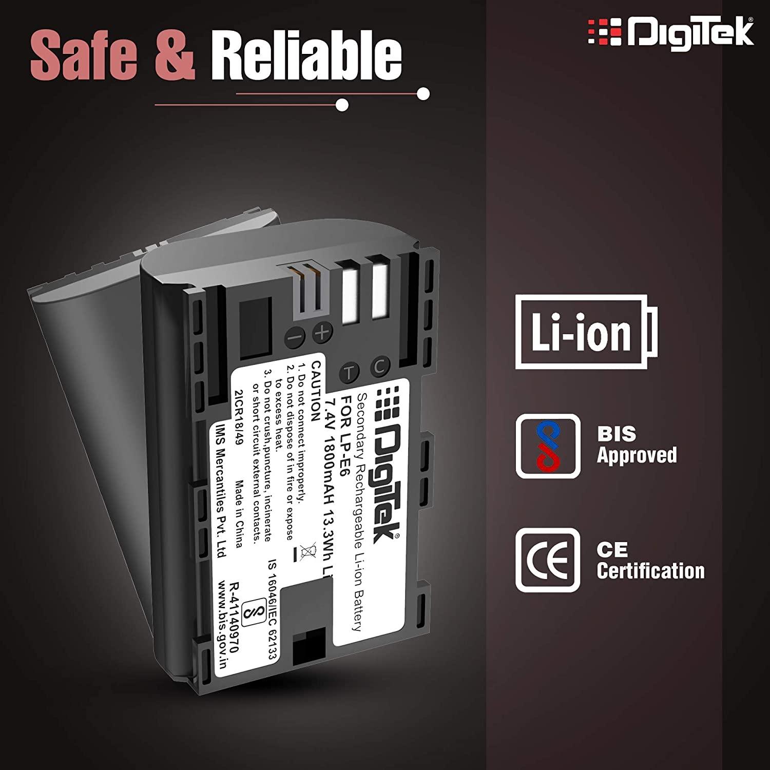 DIGITEK® NB-11L Lithium-ion Rechargeable Battery for DSLR Camera, Compatibility - IXUS 125HS, 240HS, Powershot A1200, A2200, A2300, A2400, A3200, A3300 is, A3400 is (NB-11L) (6 month warranty)-Camera Battery Chargers-dealsplant