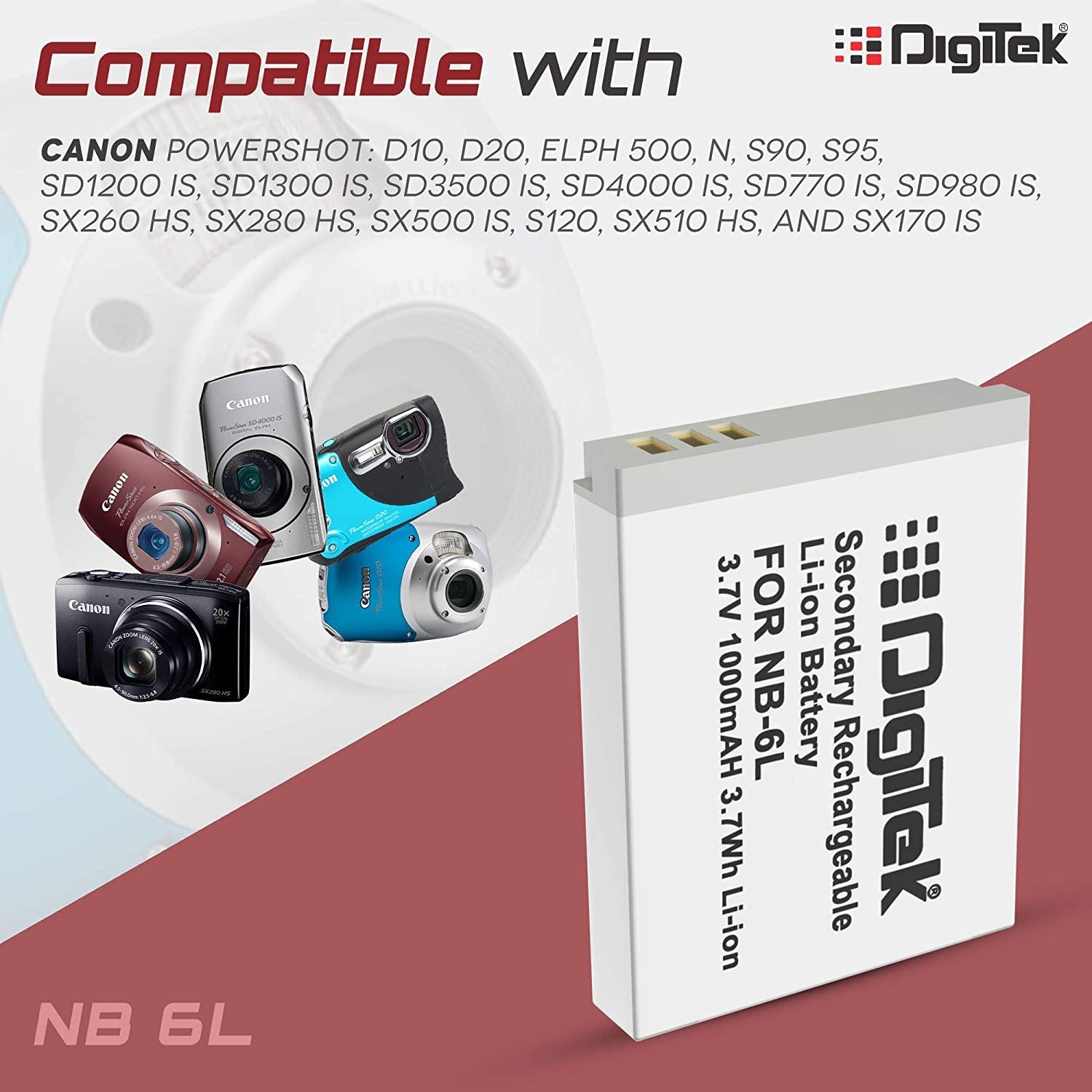 DIGITEK® NB-11L Lithium-ion Rechargeable Battery for DSLR Camera, Compatibility - IXUS 125HS, 240HS, Powershot A1200, A2200, A2300, A2400, A3200, A3300 is, A3400 is (NB-11L) (6 month warranty)-Camera Battery Chargers-dealsplant