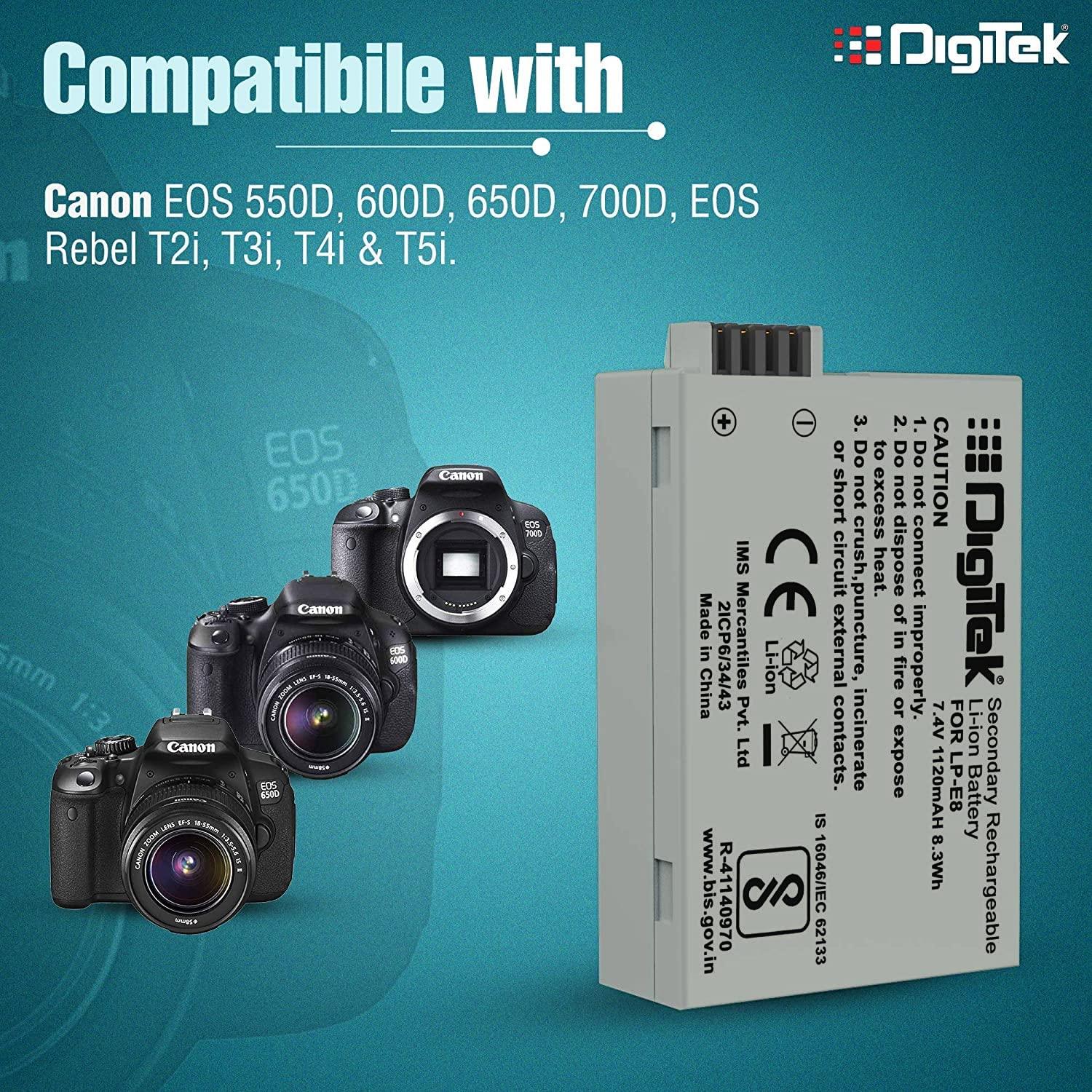 DIGITEK® NB-11L Lithium-ion Rechargeable Battery for DSLR Camera, Compatibility - IXUS 125HS, 240HS, Powershot A1200, A2200, A2300, A2400, A3200, A3300 is, A3400 is (NB-11L) (6 month warranty)-Camera Battery Chargers-dealsplant