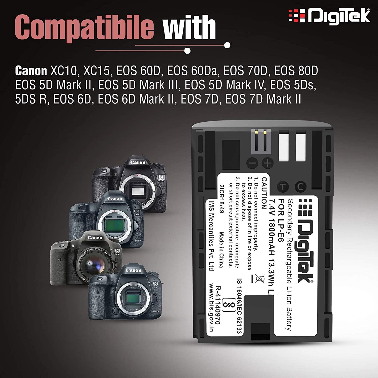 DIGITEK® NB-11L Lithium-ion Rechargeable Battery for DSLR Camera, Compatibility - IXUS 125HS, 240HS, Powershot A1200, A2200, A2300, A2400, A3200, A3300 is, A3400 is (NB-11L) (6 month warranty)-Camera Battery Chargers-dealsplant