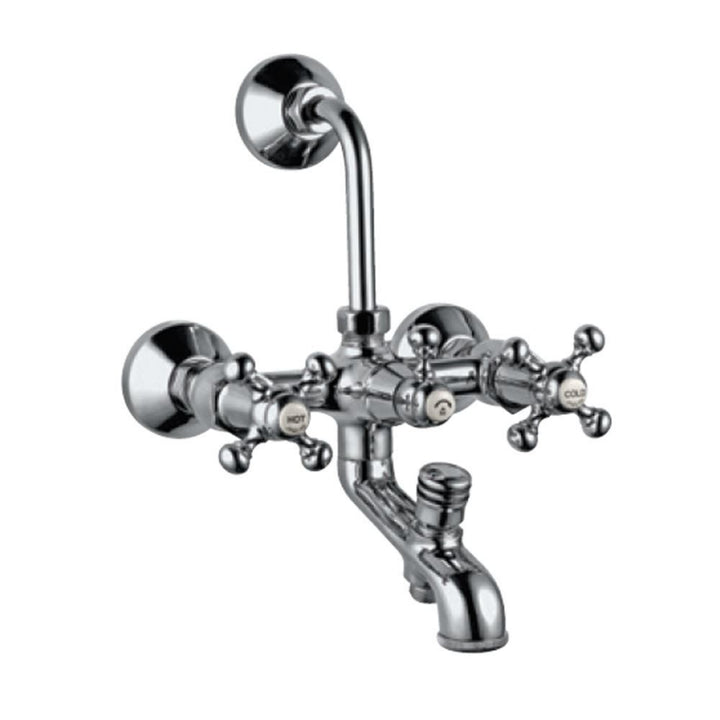 Jaquar Queen’s Wall Mixer 3 In 1 System QQT-7281 with Provision for both Hand Shower and Overhead Shower Complete with 115mm Long Bend Pipe, Connecting Legs & Wall Flange (without Hand & Overhead Shower) Legs & Wall Flange (without Hand & Overhead Shower)-Wall Mixer-dealsplant