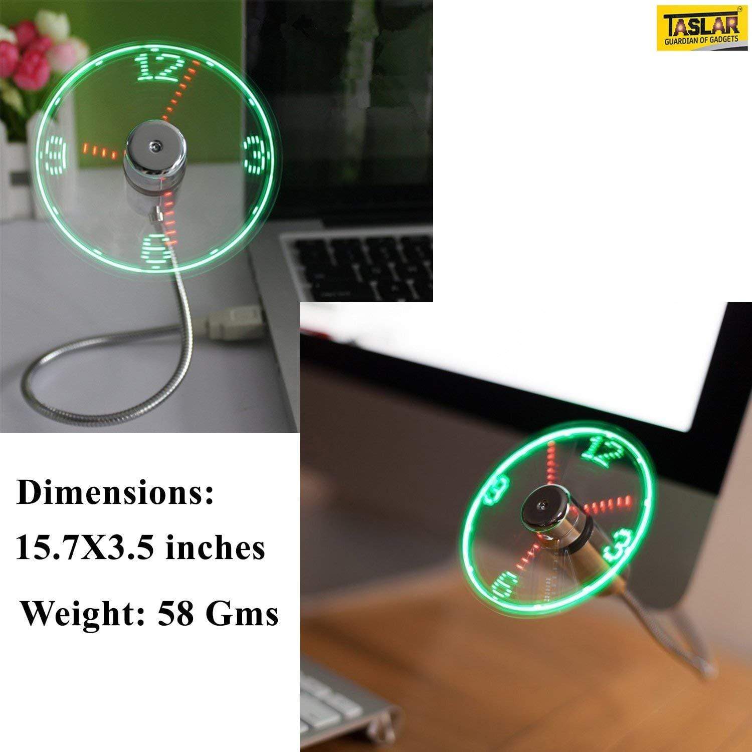 Portable LED Light Gadgets Flexible Mini Fan Real Time LED Clock