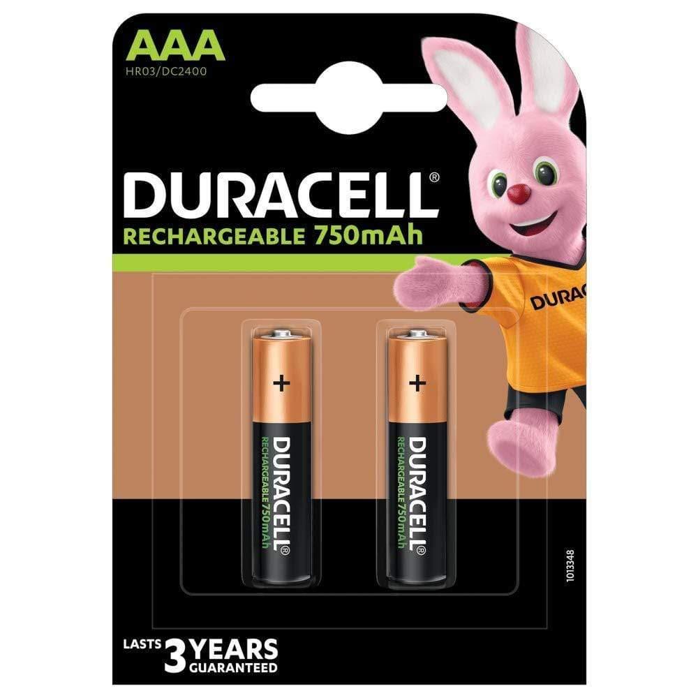 Duracell Rechargeable AAA 750mAh Batteries, Pack of 2-Battery-dealsplant