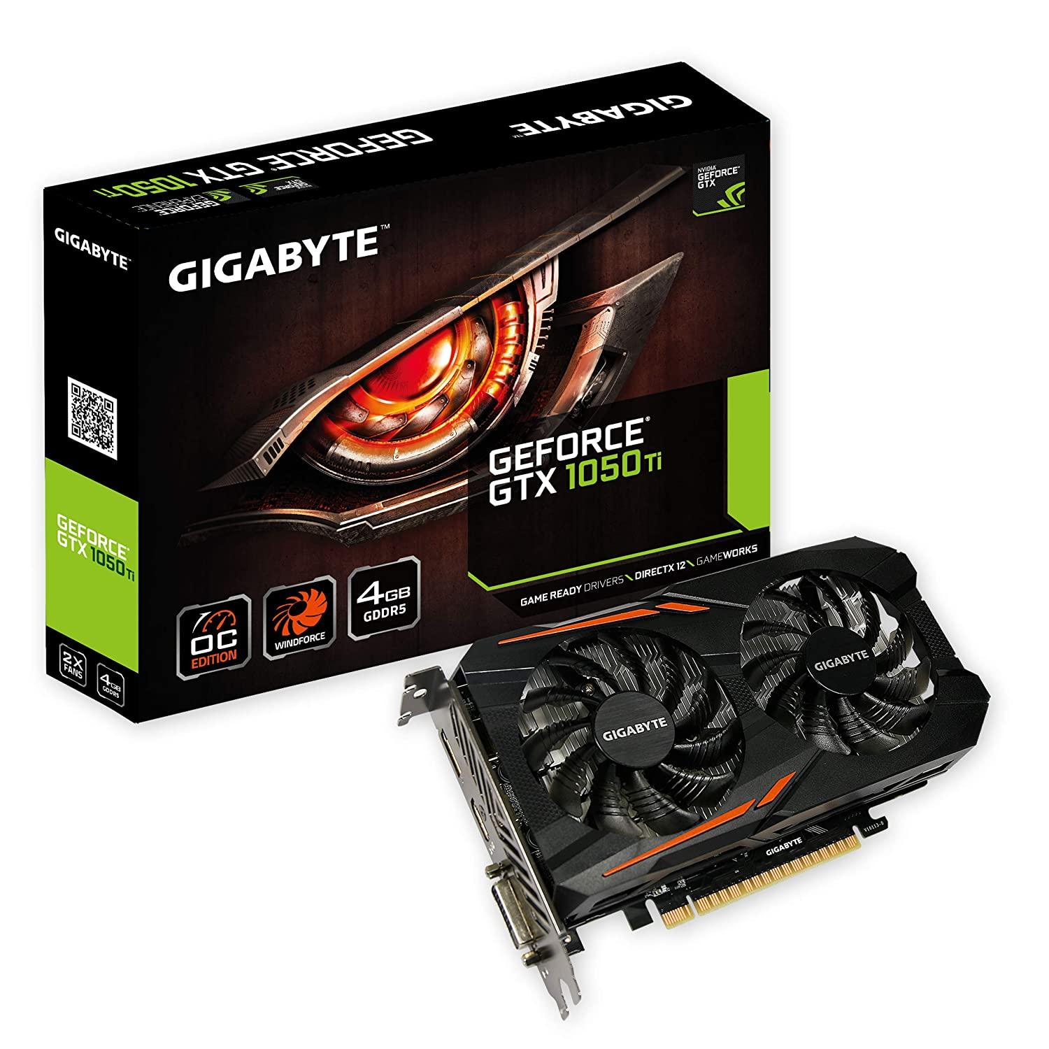 Gigabyte Geforce GTX 1050 Ti OC 4GB GDDR5 128 Bit PCI-E Graphic Card (GV-N105TOC-4GD)-GRAPHICS CARD-dealsplant