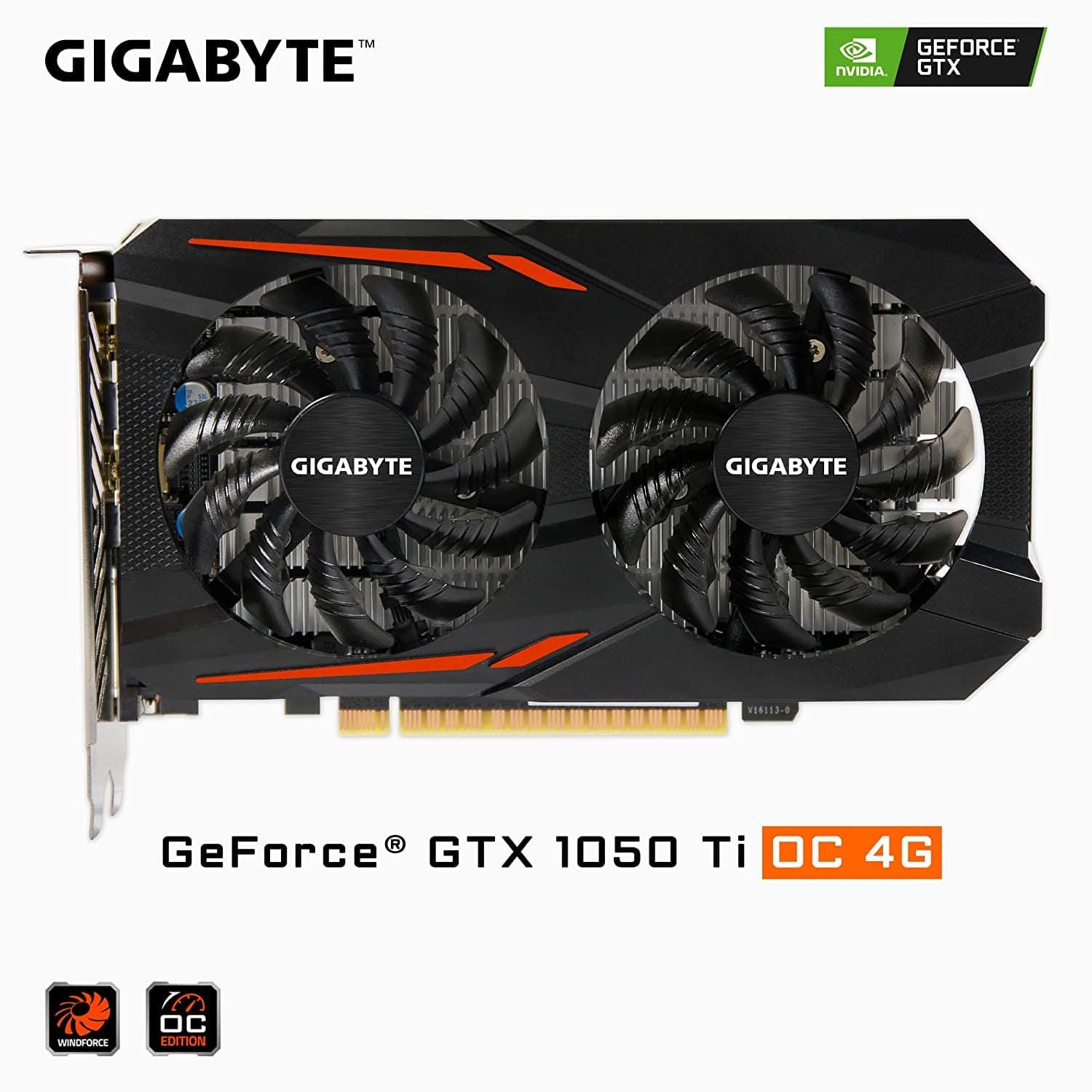 Gigabyte Geforce GTX 1050 Ti OC 4GB GDDR5 128 Bit PCI-E Graphic Card (GV-N105TOC-4GD)-GRAPHICS CARD-dealsplant