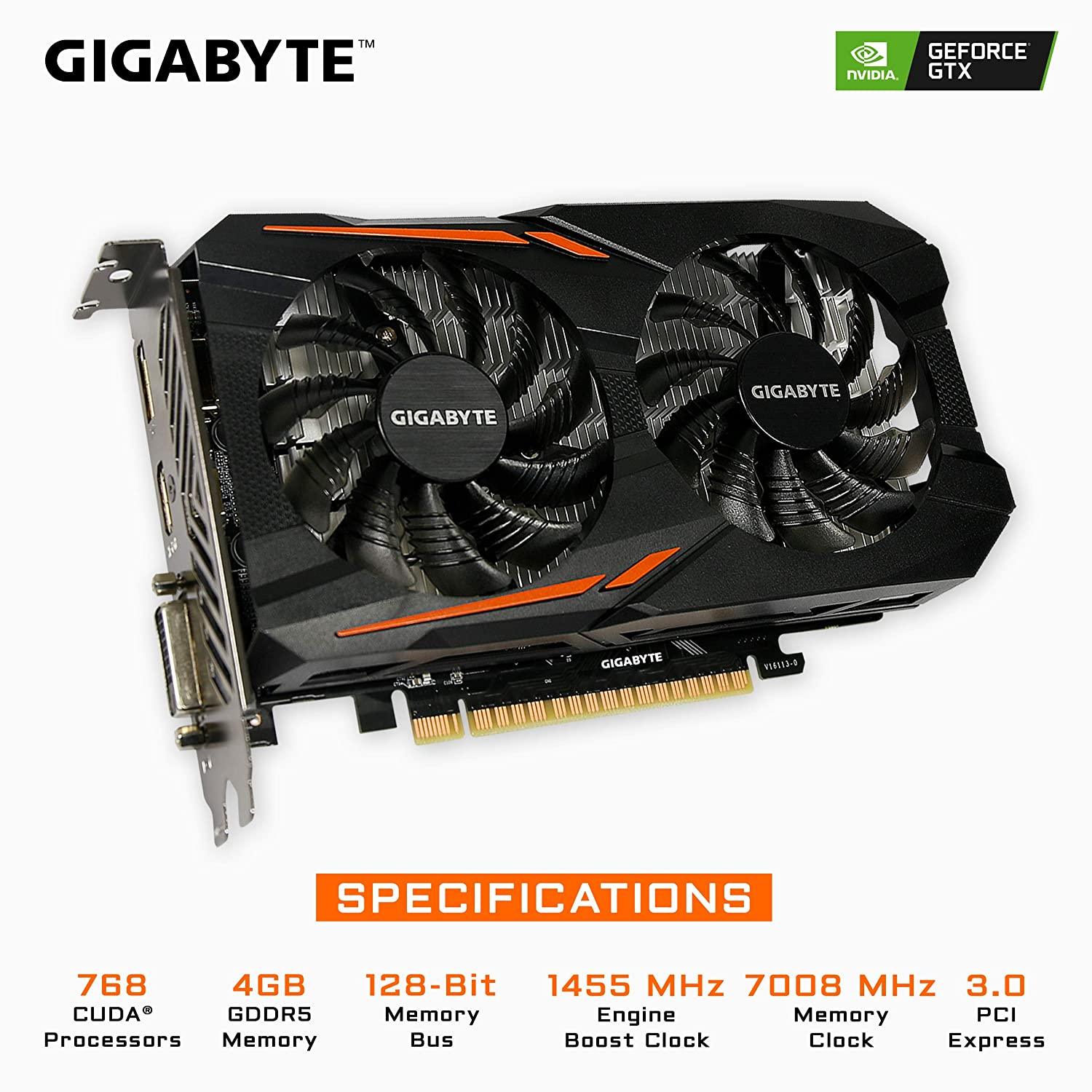 Gigabyte Geforce GTX 1050 Ti OC 4GB GDDR5 128 Bit PCI-E Graphic Card (GV-N105TOC-4GD)-GRAPHICS CARD-dealsplant