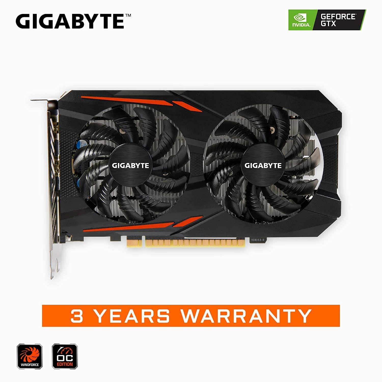 Gigabyte Geforce GTX 1050 Ti OC 4GB GDDR5 128 Bit PCI-E Graphic Card (GV-N105TOC-4GD)-GRAPHICS CARD-dealsplant