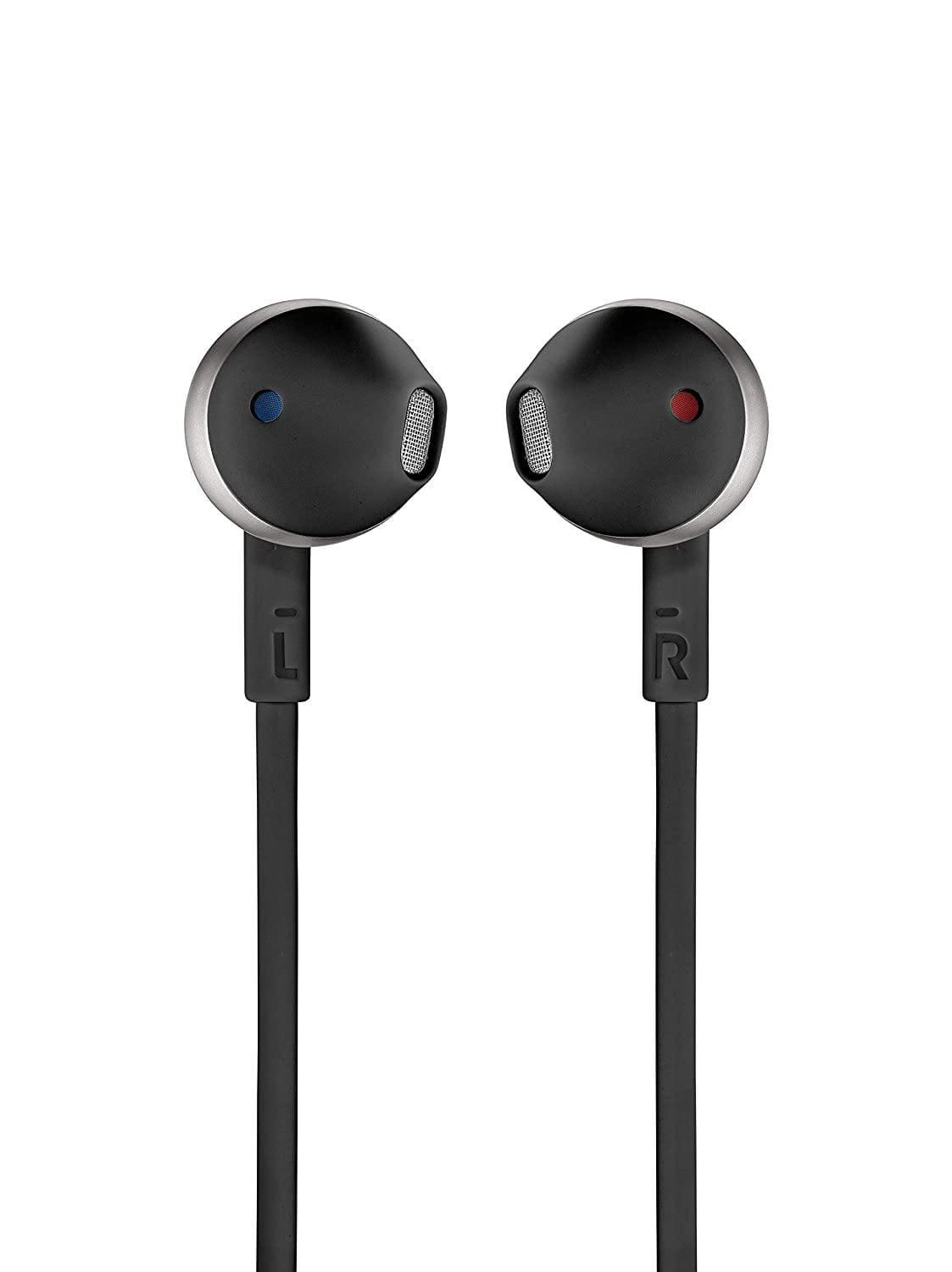 JBL T205BT Pure Bass Wireless Metal Earbud Headphones with Mic Black