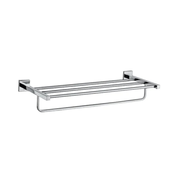 Jaquar Kubix Prime Towel Rack 600mm long with Lower Hangers, Stainless Steel-towel holder-dealsplant