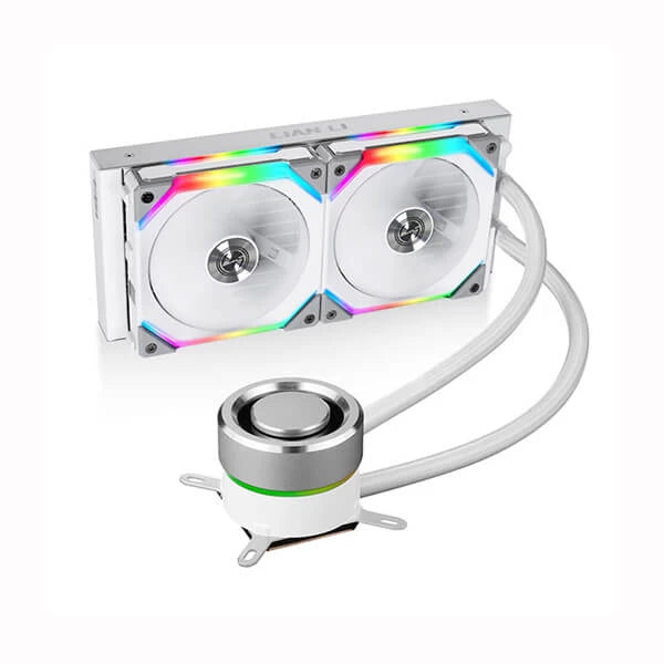 Lian Li Galahad 240 ARGB CPU Liquid Cooler With Uni Fan SL Edition (White) RADIATOR DIMENSIONS : 240mm: (L) 273 x 123.5 (H) x 27mm-CPU Liquid Cooler-dealsplant